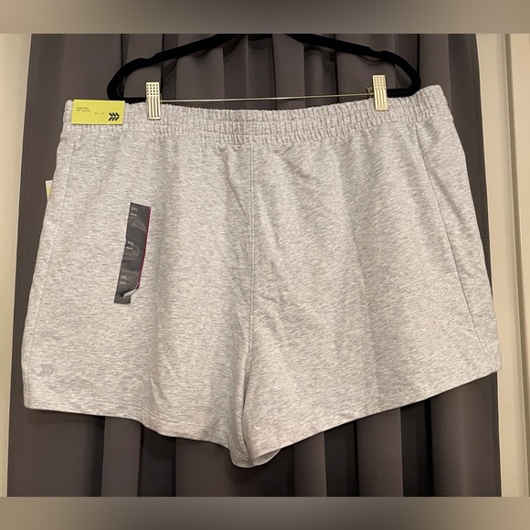 All In Motion High Rise French Terry Shorts Plus Size XXL Gray - Picture 2 of 13